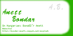 anett bondar business card